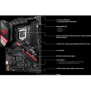Asus ROG Strix Z490-H GAMING Desktop Motherboard - Intel Chipset - Socket LGA-1200 - Intel Optane Memory Ready - ATX - 128