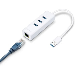 TP-Link (UE330) - USB 3.0 to Ethernet Adapter, Portable 3-port USB Hub with 1 Gigabit - RJ45 Ethernet Port Network Adapter