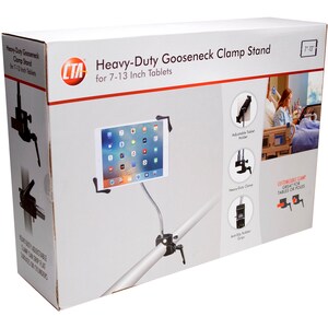 CTA Digital Heavy-Duty Gooseneck Clamp Stand For 7-13In Tablets - 13" Screen Support - 1
