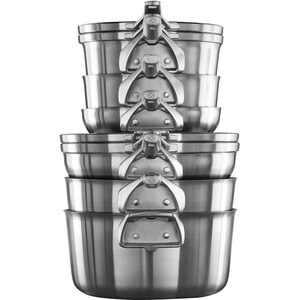 Calphalon Premier Space Saving Stainless Steel 10-Piece Cookware Set - - Tempered Glass Cover, Aluminum Core, Metal, Stain