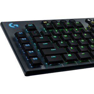 Logitech G915 Gaming Keyboard - Wireless Connectivity - USB Interface - English (US) - Black - Mechanical Keyswitch - Blue