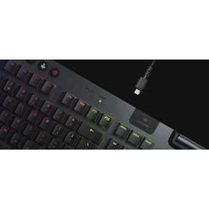 Logitech G915 Gaming Keyboard - Wireless Connectivity - USB Interface - English (US) - Black - Mechanical Keyswitch - Blue