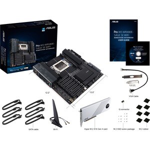 Asus Pro WS WRX80E-SAGE SE WIFI Desktop Motherboard - AMD Chipset - Socket sWRX8 - Extended ATX - Ryzen Threadripper PRO P