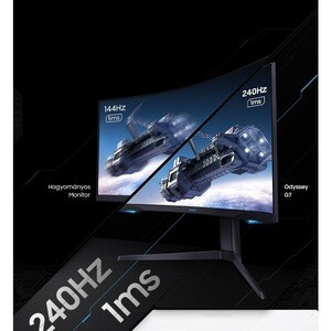 Samsung Odyssey G7 C27G75TQSR 68.3 cm (26.9") WQHD Curved Screen Quantum Dot LED Gaming LCD Monitor - 16:9 - Black - 27" C