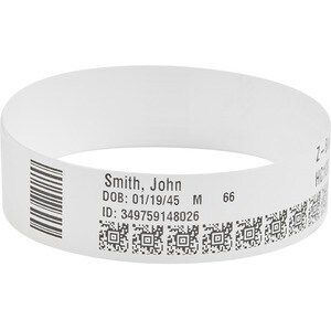 Zebra Z-Band Direct Multipurpose Label - 25.40 mm Width x 279.40 mm Length - Permanent Adhesive - Rectangle - Direct Therm