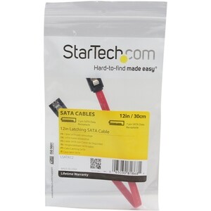 StarTech.com 30,5cm 12in. Latching SATA Cable - First End: 1 x Male SATA - Second End: 1 x Male SATA - 6 Gbit/s - Red