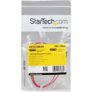 StarTech.com 18in Latching SATA Cable - First End: 1 x Male SATA - Second End: 1 x Male SATA - 6 Gbit/s - Red