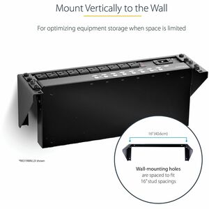 StarTech.com 3U Wall Mount Patch Panel Bracket - 19 in - Steel Vertical Patch Panel Mounting Bracket for Networking Equipm