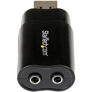 StarTech.com Tarjeta de Sonido Estéreo USB Externa Adaptador Conversor - Negro - Negro