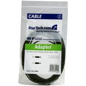 StarTech.com 4.57 m Mini-phone Audio Cable for iPhone, Audio Device, iPod, Headphone, iPad, MP3 Player, Sound Card - First