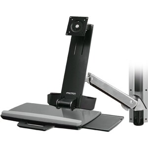 Ergotron StyleView Multi Component Mount for Notebook, Mouse, Keyboard, Monitor, Scanner - Polished Aluminum - 1 Display(s