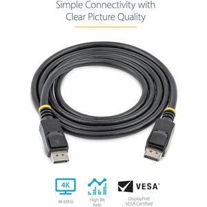 Cable de 1m DisplayPort 1.2 - Cable DisplayPort 4K x 2K Ultra HD Certificado por VESA - Cable DP a DP - con Pestillo - Ext