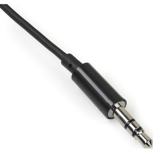 StarTech.com Black Slim Mini Jack Headphone Splitter Cable Adapter - 3.5mm Audio Mini Stereo Y Splitter - 3.5mm Male to 2x