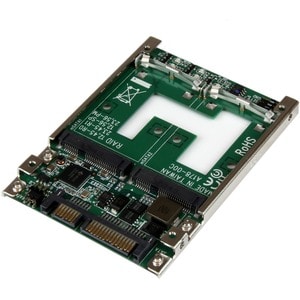 Dual mSATA SSD to 2.5SATA RAID Adapter Converter - 2x mSATASSD to 2.5in SATA Adapter with RAID and 7mm Open Frame Housing 