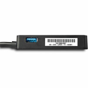 Adaptador Tarjeta de Red NIC Externa USB 3.0 de 1 Puerto Gigabit Ethernet RJ45 y Puerto USB - Negro StarTech.com USB31000SPTB