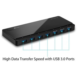 TP-Link UH700 USB Hub - USB 3.0 Micro-B - External - 7 Total USB Port(s) - 7 USB 3.0 Port(s) - Linux, Mac, PC