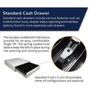 apg Standard- Duty 16â€ Electronic Point of Sale Cash Drawer | Vasario Series VB320-AW1616 | Printer Compatible | Plastic