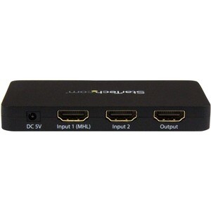 StarTech.com 2-Port HDMI Automatic Video Switch w/ Aluminum Housing and MHL Support - 4K 30Hz - Switch between two HDMI so
