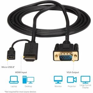 StarTech.com Cavo Convertitore attivo HDMI® a VGA - Adattatore HDMI® a VGA M/M - 1920x1200 / 1080p da 1,8m - Supporta fino