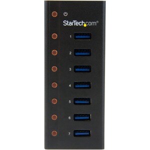 StarTech.com 7 Port USB 3.0 Hub - Metal Enclosure - Desktop or Wall Mountable - USB 3 Hub -USB Extender -Powered USB 3.0 H