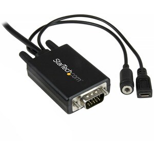 StarTech.com 6 ft 2m Mini DisplayPort to VGA Adapter Cable with Audio - Mini DP to VGA Converter - 1920x1200 - First End: 