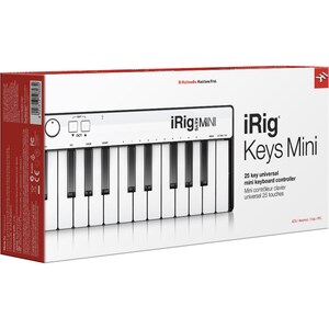 IK Multimedia iRig Keys Mini The 25 Key Universal Mini Keyboard Controller - White