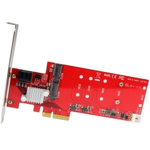 StarTech.com 2x M.2 NGFF SSD RAID Controller Card plus 2x SATA III Ports - PCIe - Two Slot PCI Express M.2 RAID Card plus 