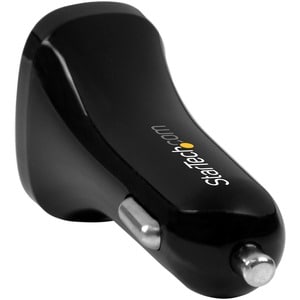 StarTech.com Dual Port USB Car Charger - High Power 24W/4.8A - Black - 2-Port USB Car Charger - Charge two tablets at once