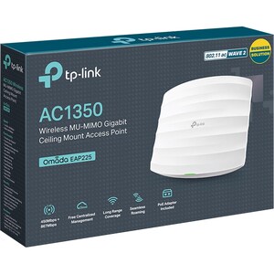 TP-Link EAP225 IEEE 802.11ac 1.29 Gbit/s Wireless Access Point - 2.40 GHz, 5 GHz - 1 x Network (RJ-45) - PoE Ports - Stand