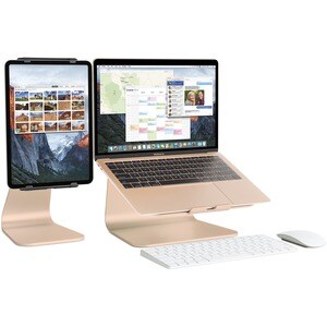 Rain Design mStand Laptop Stand - Gold - 15 cm Height x 25.4 cm Width x 23.6 cm Depth - Desktop - Aluminium - Gold