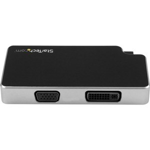 StarTech.com Adattatore da Viaggio Audio/Video 3 in 1 - USB-C a VGA, DVI o HDMI - 4K - 3840 x 2160 Supported - Nero, Argento