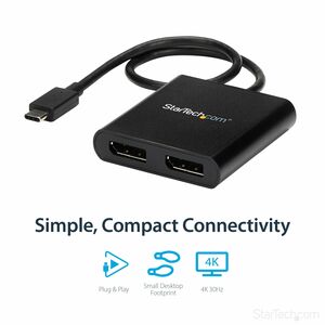 StarTech.com Signal Splitter - 3840 × 2160 - DisplayPort - USB