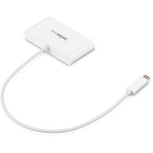 StarTech.com Concentrador USB 3.0 de 3 Puertos con USB-C y Ethernet Gigabit - Hub de USB Convencional - Blanco - Soporte U