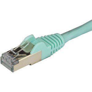 StarTech.com CAT6a Ethernet Cable - 0.5m - Aqua Network Cable - Snagless RJ45 Cable - Ethernet Cord - 0.5 m / 1.6 ft - Fir