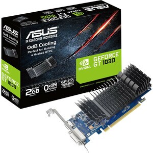 Asus NVIDIA GeForce GT 1030 Graphic Card - 2 GB GDDR5 - Low-profile - 1.27 GHz Core - 1.51 GHz Boost Clock - 64 bit Bus Wi