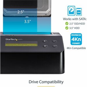 StarTech.com Borrador de Unidad de Disco - para DD/SSD SATA de 2,5 y 3,5 Pulgadas - Soporte para 4Kn - Autónoma - Dock par