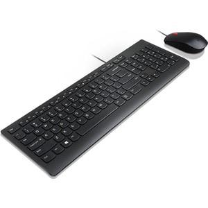 Lenovo Essential Keyboard & Mouse - USB Cable - Hungarian - Black - USB - Black - Right-handed Only