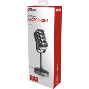 Micrófono Trust Elvii Vintage - 50 Hz a 16 kHz - Cableado - 1,80 m - Condensador - De Escritorio, Puede colocarse sobre un