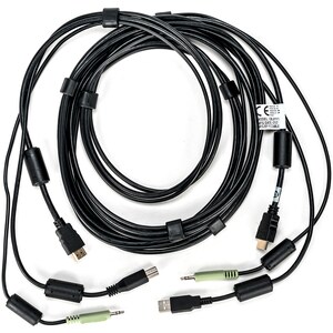 VERTIV 3.05 m KVM Cable for KVM Switch, Mouse, Keyboard, Audio Device - First End: 1 x 4-pin USB Type B - Male, 1 x 19-pin