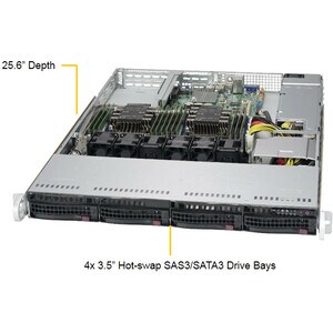 Supermicro SuperServer 6019P-WT Barebone System - 1U Rack-mountable - Socket P LGA-3647 - 2 x Processor Support - Intel C6