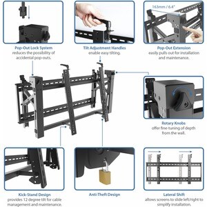 StarTech.com Soporte VESA de Montaje de Video Wall para Monitores de 45 a 70 Pulgadas - de Acero - Antirrobo - 1 Display(s