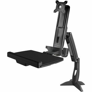 StarTech.com Brazo de Soporte de Pie y Sentado Ajustable VESA para Monitores de hasta 24 Pulgadas con Soporte para Teclado
