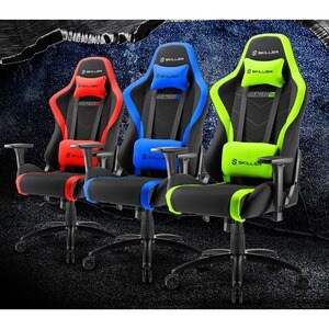 Sharkoon SKILLER SGS2 Gaming Chair - Foam, Polyurethane Foam, Steel, Fabric - Green, Black