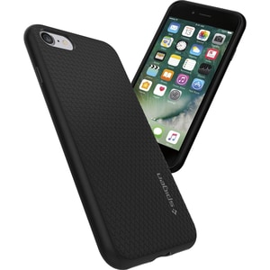 Spigen Liquid Air Armor Case for Apple iPhone 7 Smartphone - Black - Shock Absorbing, Fingerprint Resistant, Scratch Resis