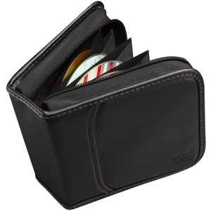 Case Logic 32 Capacity CD Wallet - Wallet - Faux Leather, Foam - Black - 32 CD/DVD