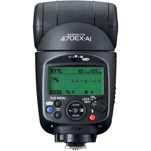 Canon Speedlite 470EX-AI Camera Flash - Automatic, TTL, E-TTL, E-TTLII - Guide Number 47m/154ft at ISO 100 (105mm Zoom-hea