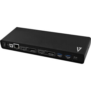 V7 UCDDS-1E USB Type C Docking Station for Desktop PC/Notebook/Monitor - 65 W - Black - 6 x USB Ports - 4 x USB 3.0 - USB 