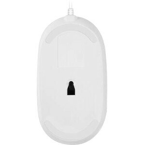 Macally USB Optical Quiet Click Mouse for Mac/PC in White & Aluminum - Optical - Cable - Aluminum, White - USB - 2400 dpi 