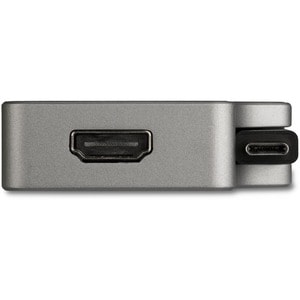 StarTech.com USB C Multiport Video Adapter 4-in-1 - 95W Power Delivery - Space Gray - Aluminum - 4K60Hz - Wrap-Around Cabl