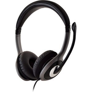 V7 HU521-2EP Wired Over-the-head, On-ear Stereo Headset - Black, Grey - Binaural - Circumaural - 32 Ohm - 20 Hz to 20 kHz 
